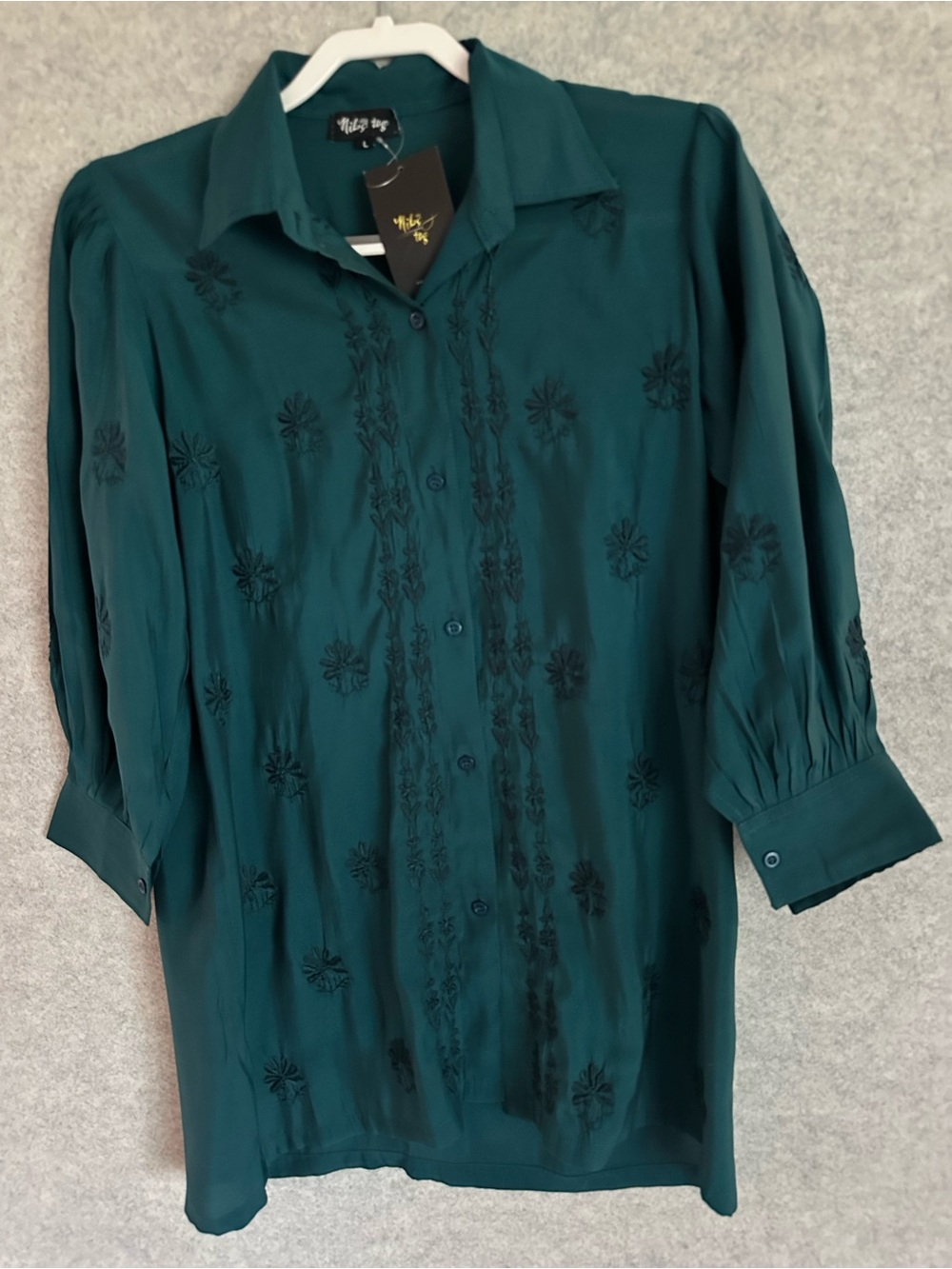Nibs Tog Teal Linen Button-Up Shirt